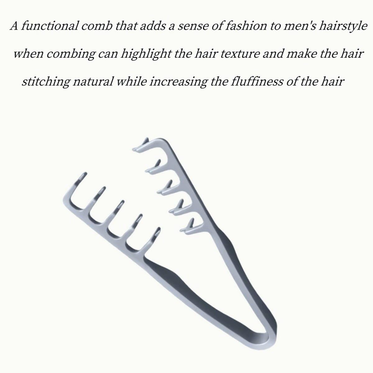 Voluminous Wide-Toothed Folding Hair Comb Set for Men - Dual-Purpose Fine-Toothed Design with Textured Grip, Made from Durable ABS Plastic