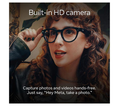 Experience the Future of Style with Ray-Ban Meta Wayfarer Large Glasses in Shiny Black