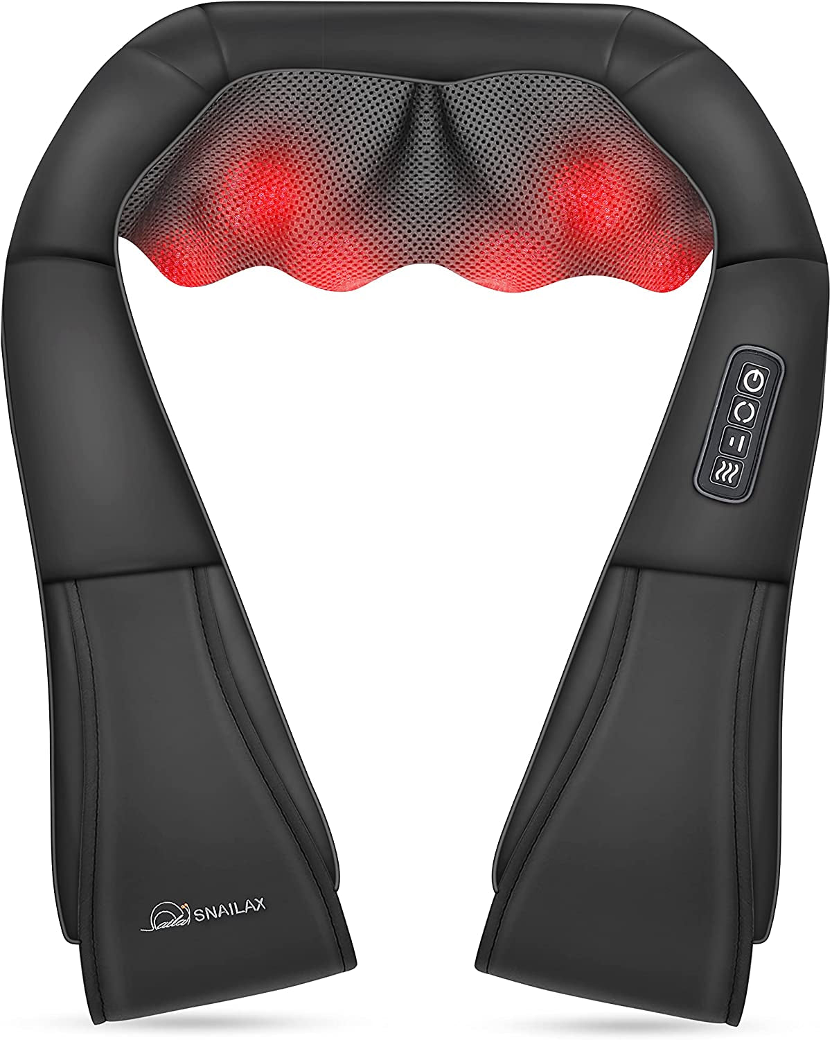 Snailax Shiatsu Neck and Shoulder Massager with Heat - Deep Kneading Electric Massage Pillow for Comprehensive Body Relief
