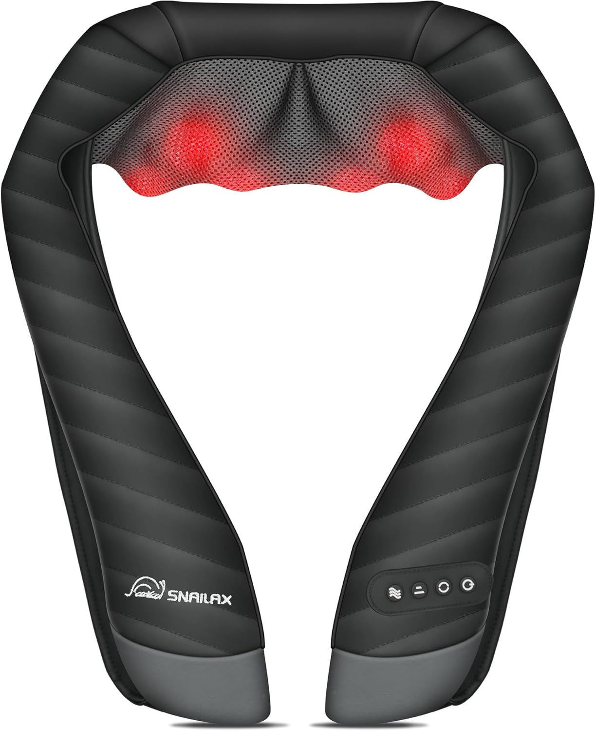 Snailax Shiatsu Neck and Shoulder Massager with Heat - Deep Kneading Electric Massage Pillow for Comprehensive Body Relief