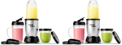 Magic Bullet Blender 11-Piece Set, Compact Silver Design