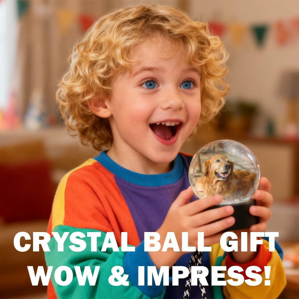 2025 Memory Orb Lamp – 2.7" Customizable Video Sphere with Uploadable Photos & Videos, Rechargeable LED Crystal Ball Gift for Couples, Family, and Loved Ones