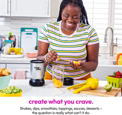 Magic Bullet Blender 11-Piece Set, Compact Silver Design