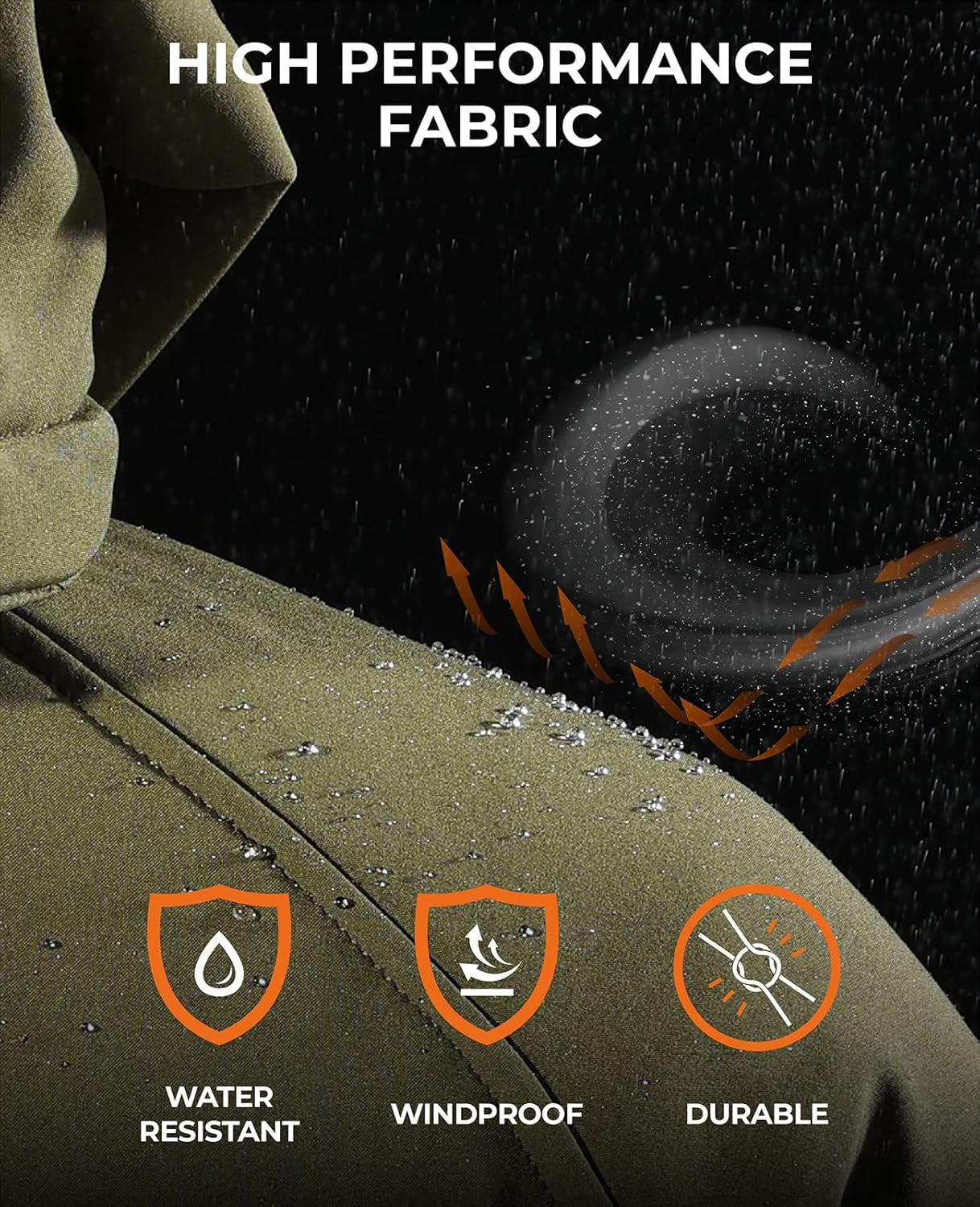 ORORO Men'S Heated Jacket with Battery, Heated Coat with Detachable Hood (Charger Not Included)