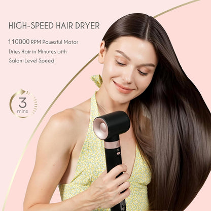 5-in-1 Ionic Hot Air Styler: 1400W Hair Dryer Brush with Auto-Wrap Curlers and Paddle Brush for Quick Drying and Volumizing, Includes Travel and Storage Bag Compatible with Dyson Airwrap