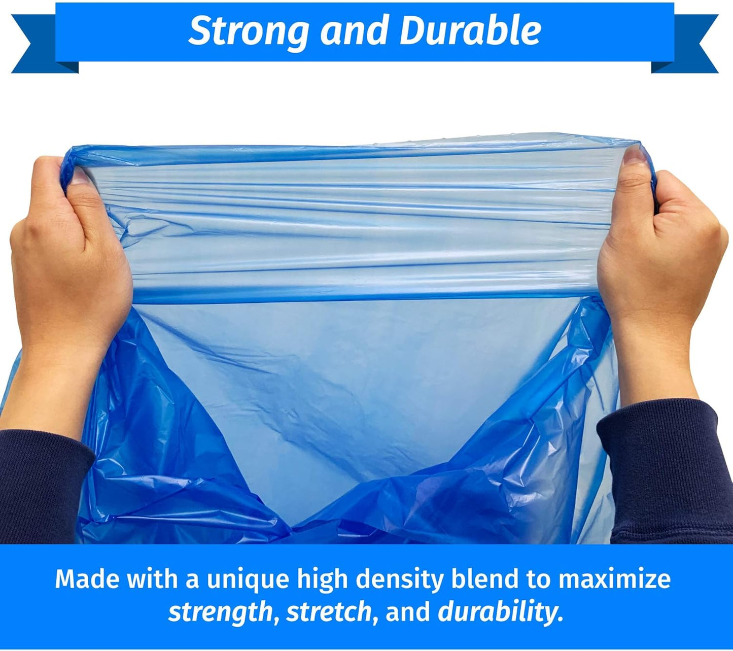Reliable Super Value 55-60 Gallon Recycling Bags | 75 Count | Blue | Made in the USA