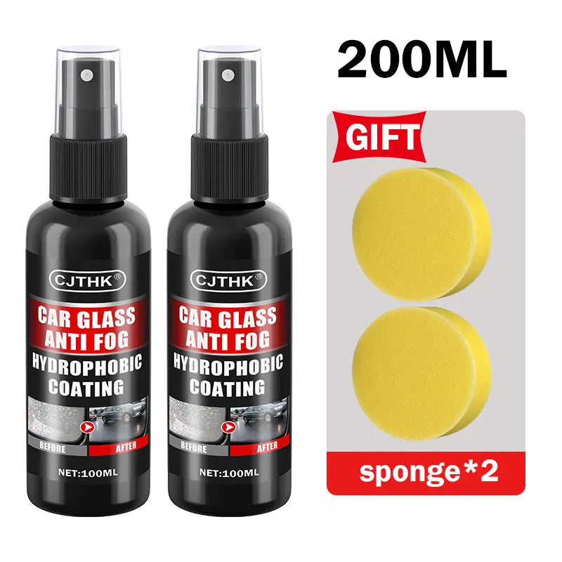 Car Glass Anti-Rain Water Spray Repellent Nano Coating Hydrophobic Waterproof Agent Oil Film Removing Auto Glass Film Agent