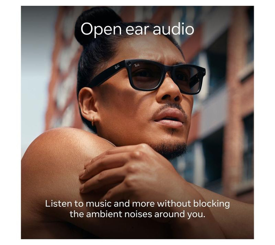 Experience the Future of Style with Ray-Ban Meta Wayfarer Large Glasses in Shiny Black