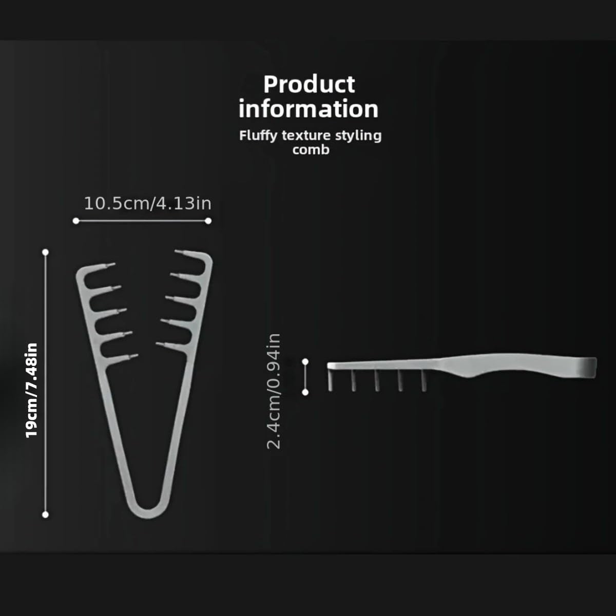 Voluminous Wide-Toothed Folding Hair Comb Set for Men - Dual-Purpose Fine-Toothed Design with Textured Grip, Made from Durable ABS Plastic