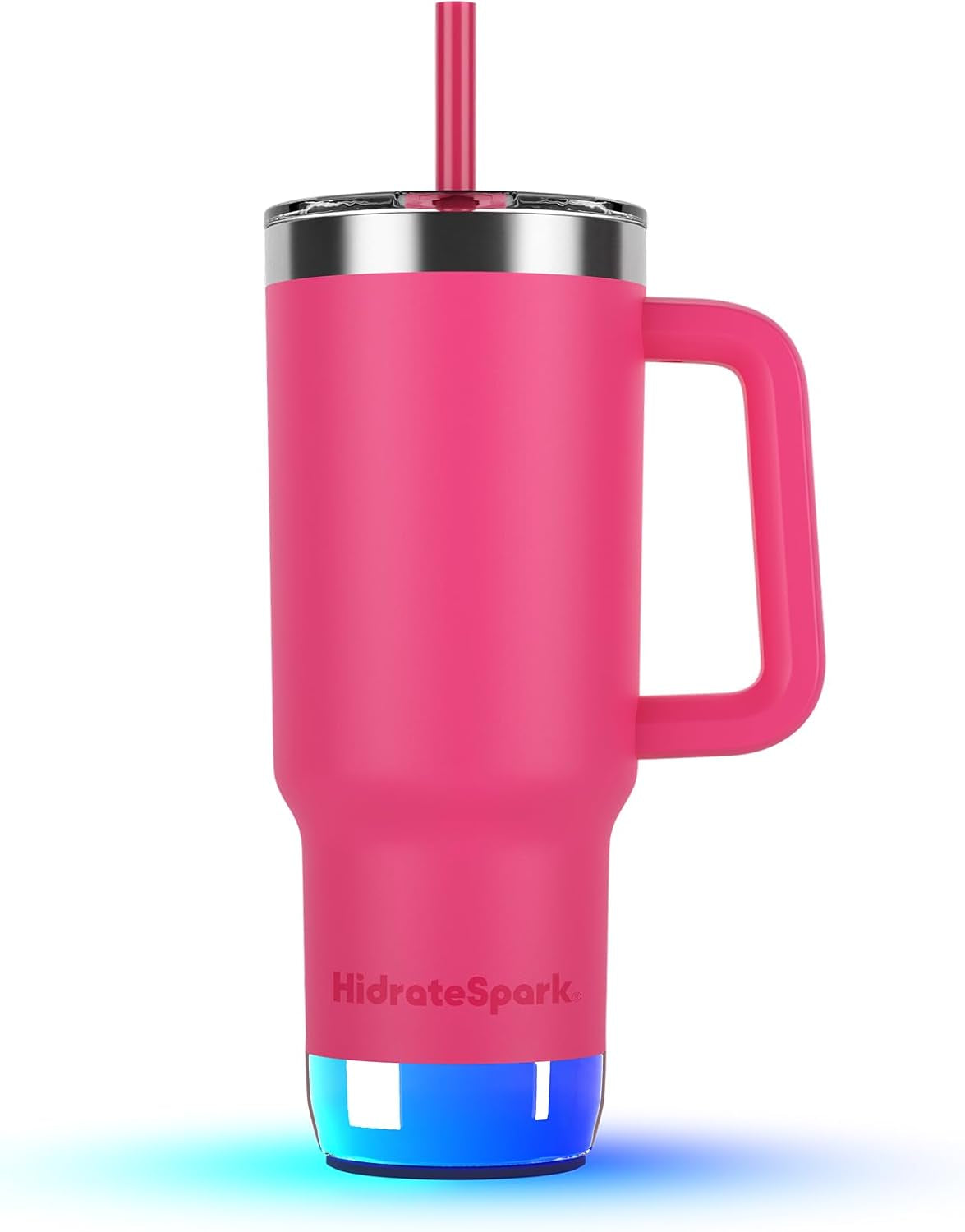 Hidrate Spark PRO 2 Smart Tumbler - 30 oz Insulated Stainless Steel, Water Intake Tracker, Drink Reminder with Glow & Sound, Bluetooth App Sync, Straw Lid, BPA-Free, Flamingo (Compatible with Apple Find My)