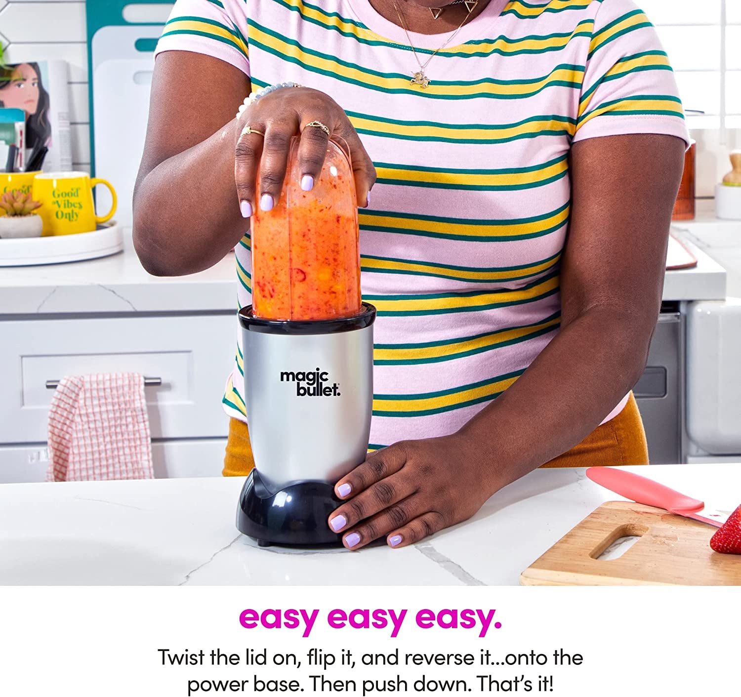 Magic Bullet Blender 11-Piece Set, Compact Silver Design