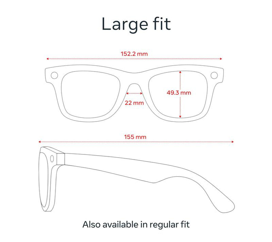 Experience the Future of Style with Ray-Ban Meta Wayfarer Large Glasses in Shiny Black