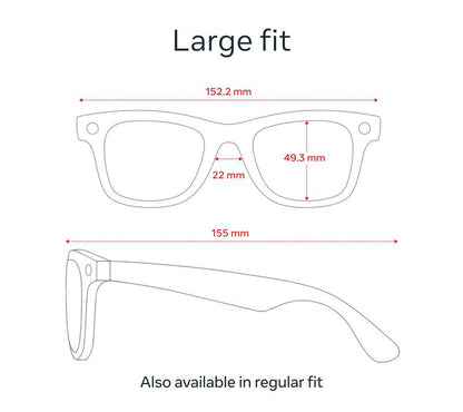 Experience the Future of Style with Ray-Ban Meta Wayfarer Large Glasses in Shiny Black