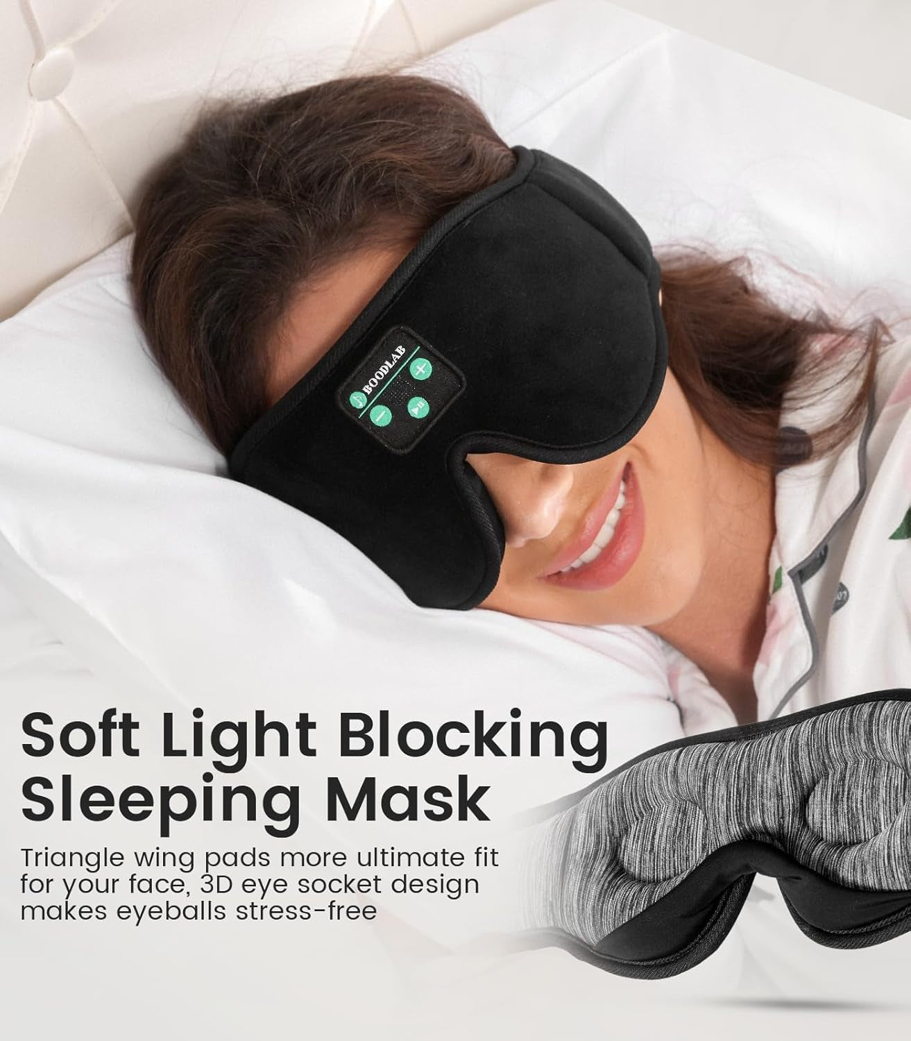 Bluetooth Sleep Mask with Integrated Headphones - Ideal for Side Sleepers, Travel, and Yoga - Innovative Gift for Special Occasions