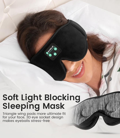 Bluetooth Sleep Mask with Integrated Headphones - Ideal for Side Sleepers, Travel, and Yoga - Innovative Gift for Special Occasions