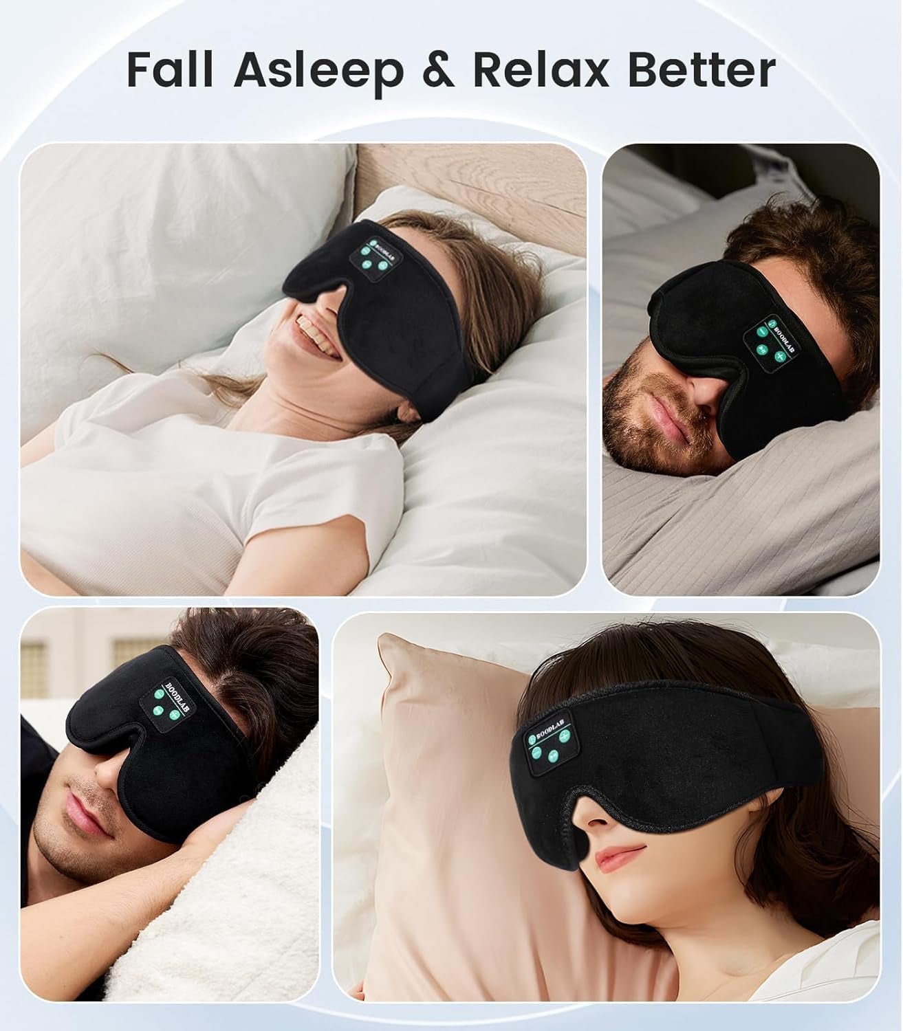 Bluetooth Sleep Mask with Integrated Headphones - Ideal for Side Sleepers, Travel, and Yoga - Innovative Gift for Special Occasions