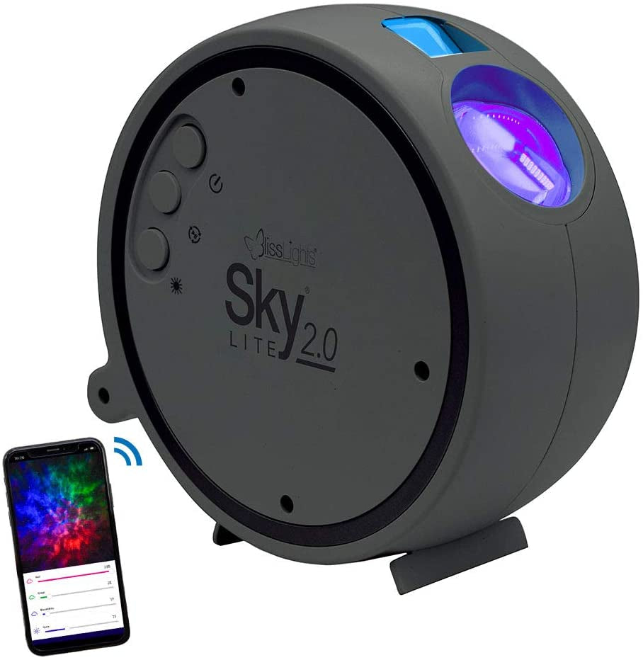 Blisslights Sky Lite 2.0 - RGB LED Laser Star Projector, Galaxy Lighting, Nebula Lamp (Blue Stars, Smart App)
