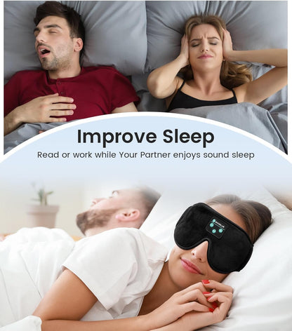 Bluetooth Sleep Mask with Integrated Headphones - Ideal for Side Sleepers, Travel, and Yoga - Innovative Gift for Special Occasions