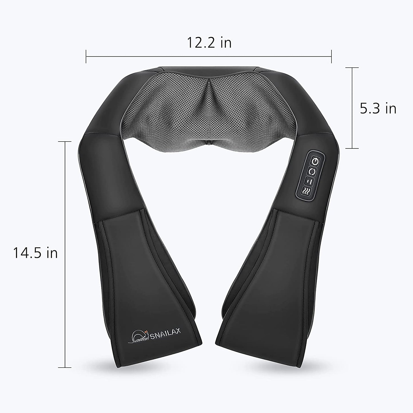 Snailax Shiatsu Neck and Shoulder Massager with Heat - Deep Kneading Electric Massage Pillow for Comprehensive Body Relief