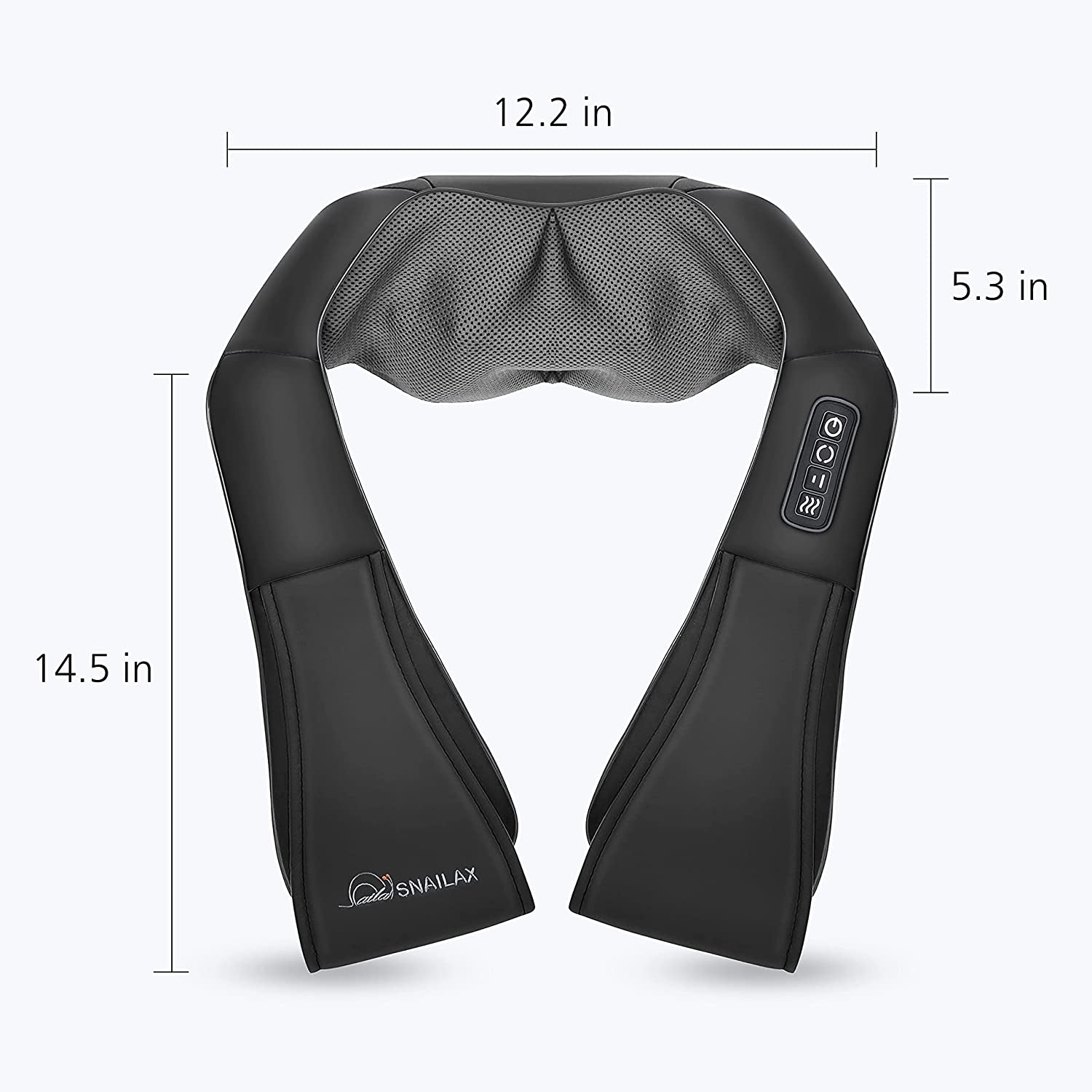 Snailax Shiatsu Neck and Shoulder Massager with Heat - Deep Kneading Electric Massage Pillow for Comprehensive Body Relief