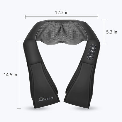Snailax Shiatsu Neck and Shoulder Massager with Heat - Deep Kneading Electric Massage Pillow for Comprehensive Body Relief