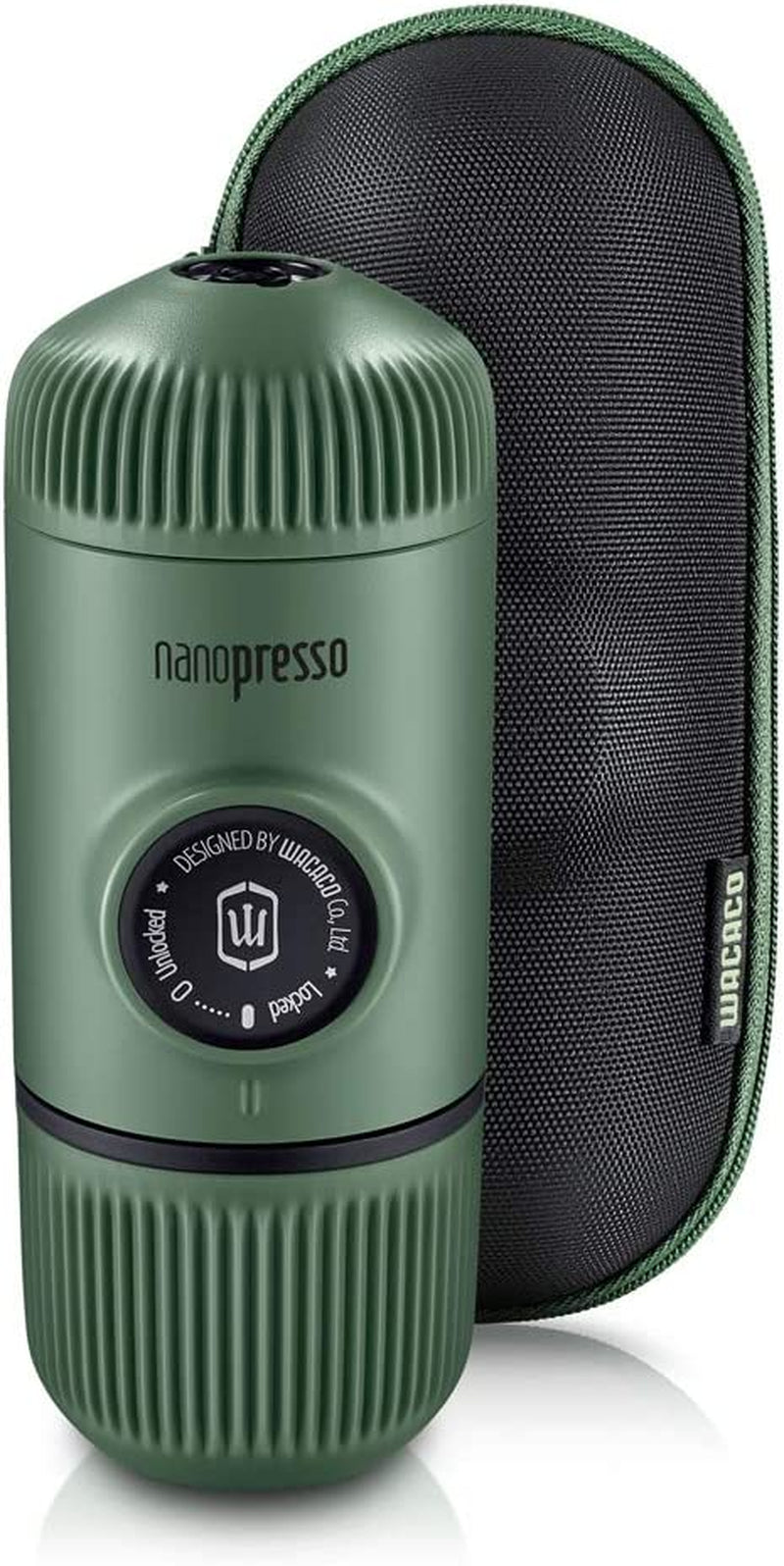 WACACO Nanopresso Portable Espresso Maker Bundled with Protective Case, Upgrade Version, Mini Travel Coffee Machine, Perfect for Camping, Travel and Office (Elements Chill White)