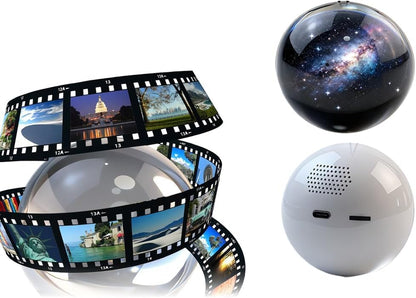 2025 Memory Orb Lamp – 2.7" Customizable Video Sphere with Uploadable Photos & Videos, Rechargeable LED Crystal Ball Gift for Couples, Family, and Loved Ones