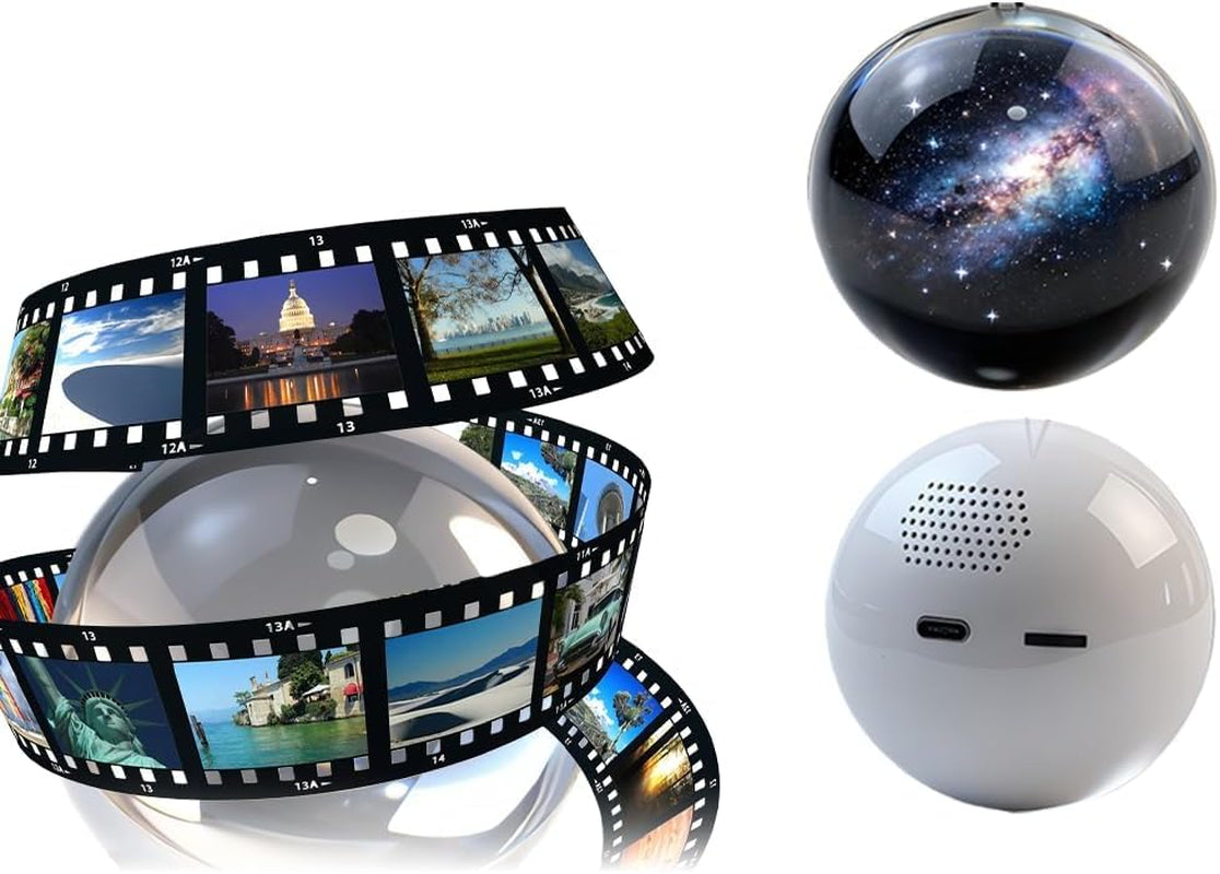 2025 Memory Orb Lamp – 2.7" Customizable Video Sphere with Uploadable Photos & Videos, Rechargeable LED Crystal Ball Gift for Couples, Family, and Loved Ones