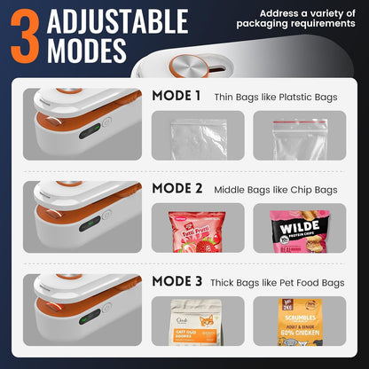Rechargeable 2-in-1 Mini Bag Sealer and Cutter, Adjustable Heat Settings for Lightweight to Heavy Bags, Portable Snack Sealer