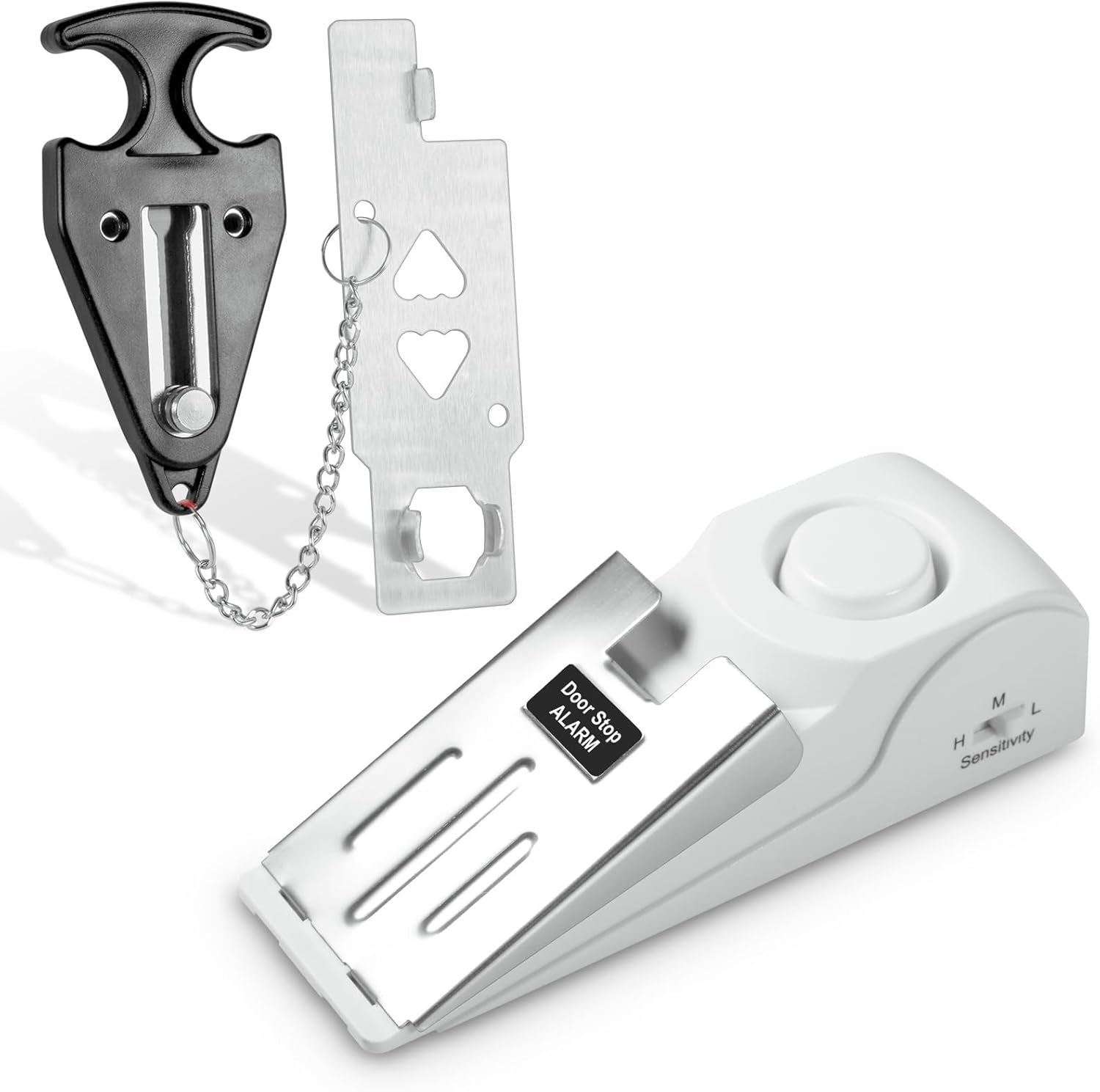 TOWODE Upgraded Door Stop Alarm 3-Pack, Stoppers Security with 120 Db - Great Gift for Traveling Hotel Home Apartment Stopper Tools