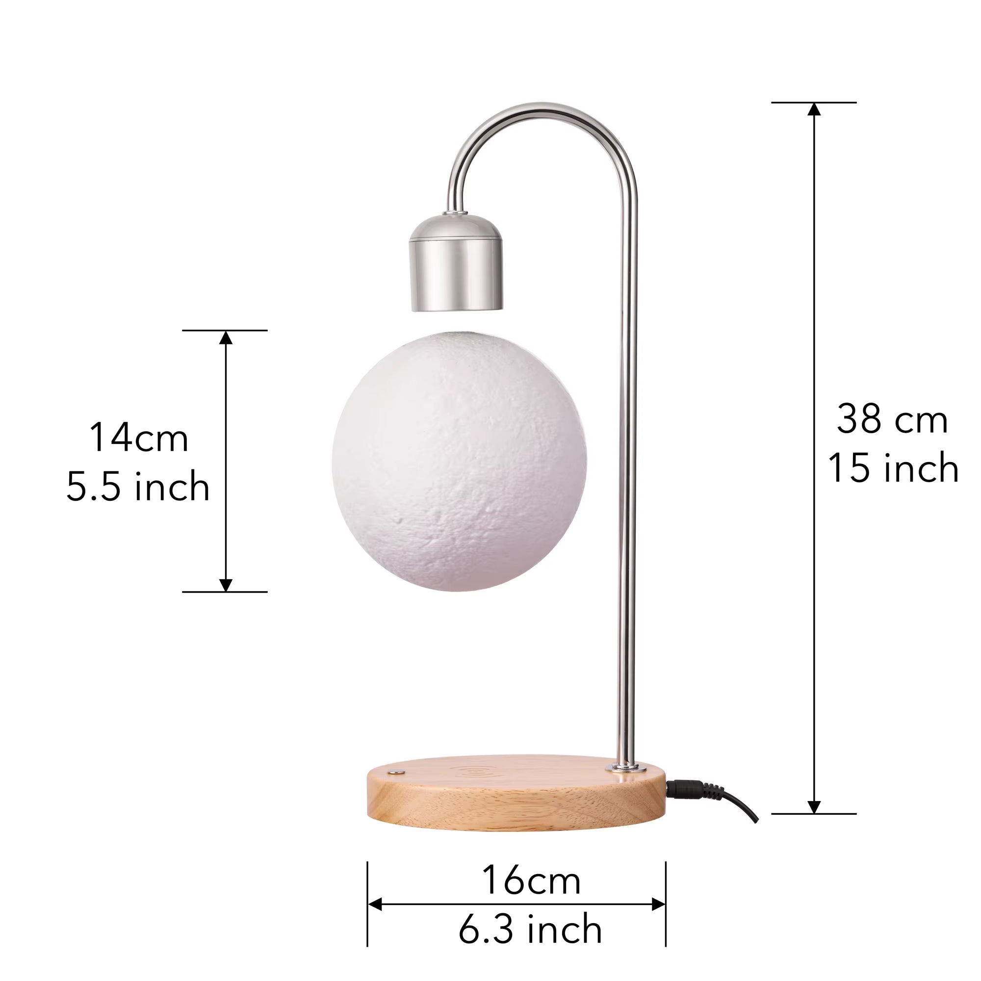 Magnetic Levitating Moon Lamp Levitation Plastic Black Table LED Night Light Zero-Gravity Floating Desk Toys for Decoration Gift