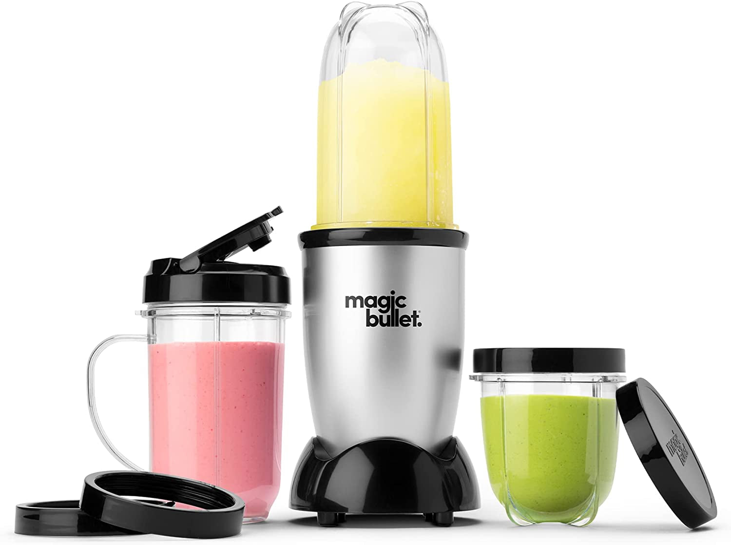 Magic Bullet Blender 11-Piece Set, Compact Silver Design